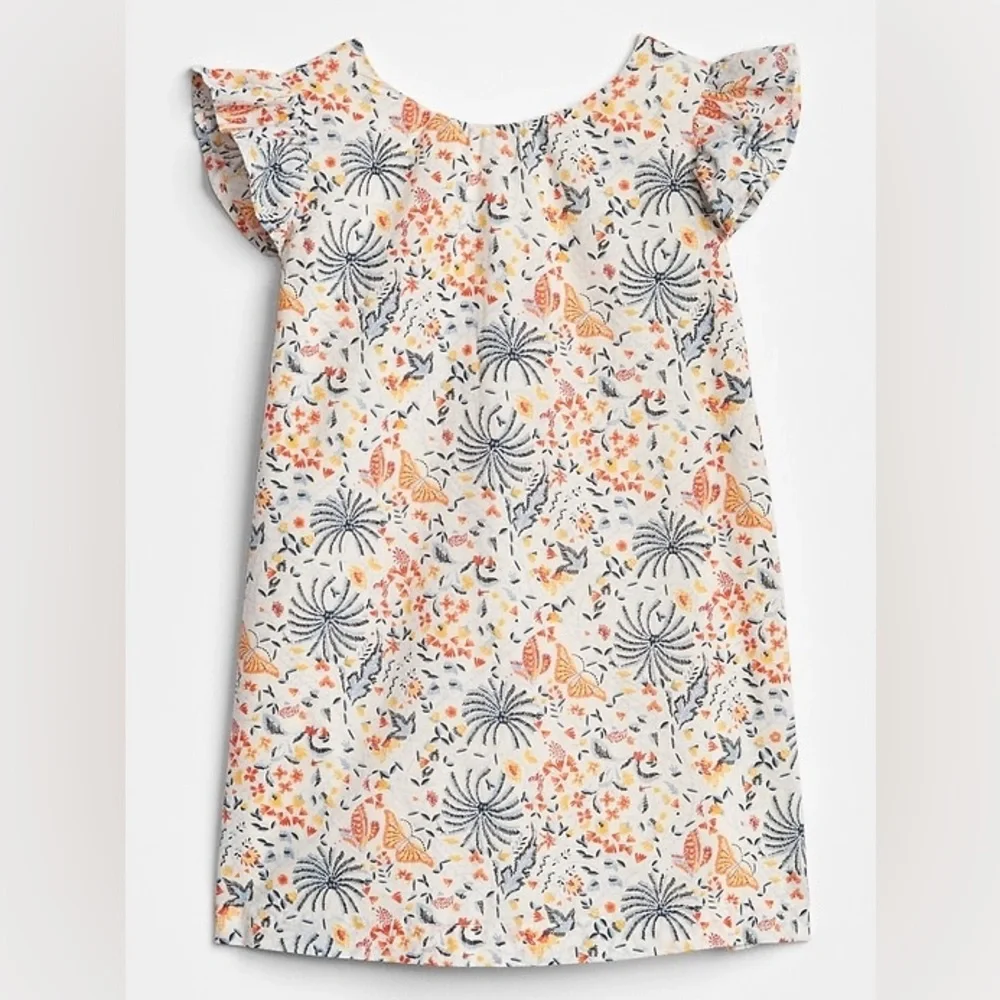 GAP Ruffle Floral Butterfly Summer Sleeveless Dress with Ruffle 12-18M